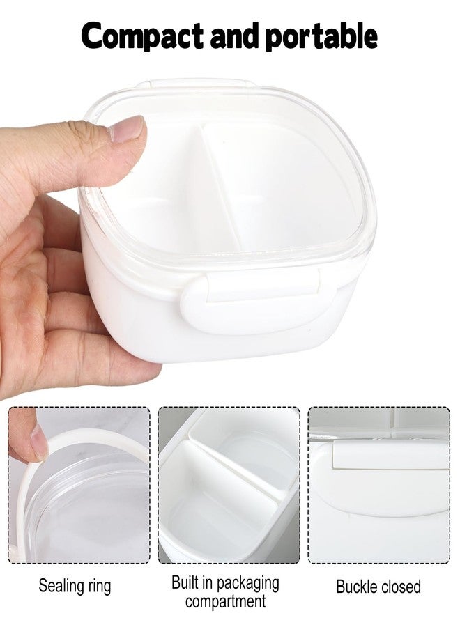 FMOACEN 3 PCS Double Compartment Snack Containers, Small Reusable Removable Fruits Snack box Containers Snacks Dips Takeout Leakproof & Airtight Food Storage Box for Travel, Office, Picnic - Image 3